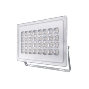 Projecteur LED extérieur blanc 100W avec 13000lm et température 4000K, support inclinable