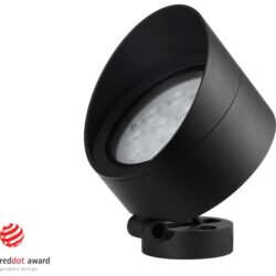 Spot LED extérieur orientable IP66 15W 3000K 36°, dimensions 163 x 163 x 155 mm