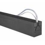 Suspension LED linéaire noire 40W dimmable 3000K avec câbles de suspension transparents