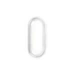 Plafonnier LED ovale blanc étanche IP65 8W 4000K avec diffuseur central