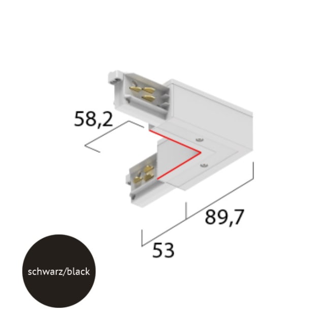 TECHNOLUX - Raccord d'angle avec possibilité d'alimentation TECHNOLUX - Raccord d'angle avec possibilité d'alimentation