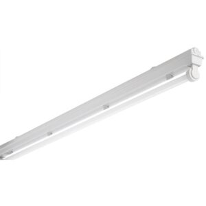 Réglette étanche IP65 pour tube LED 1500 mm avec diffuseur blanc et embouts latéraux