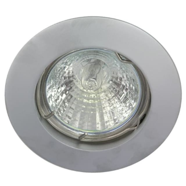 TECHNOLUX Spot encastré rond fixe Spot encastrable rond chromé mat avec lampe MR16 12V et réflecteur visible