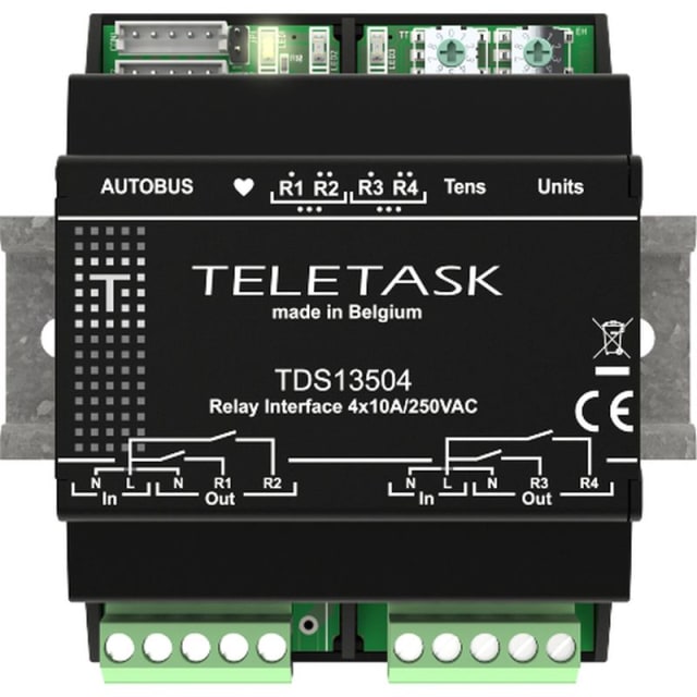 TELETASK - INTERFACE RELAIS 4X10A - TDS13504 TELETASK - INTERFACE RELAIS 4X10A - TDS13504