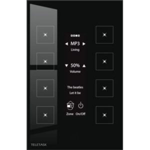 TELETASK - Panneau tactile Aurus 8 touches noir - TDS12022BL