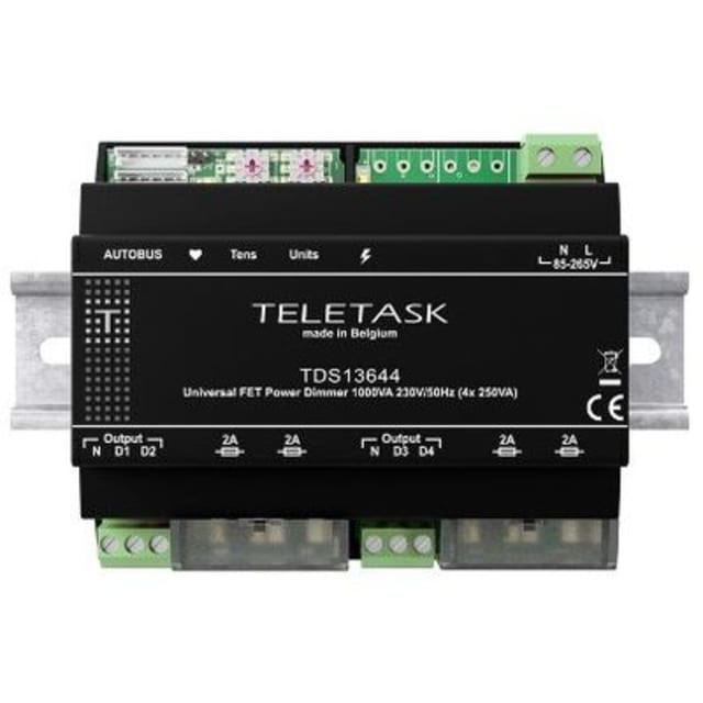 TELETASK - VARIATEUR UNIVERSEL FET - 4x250W - TDS13644 TELETASK - VARIATEUR UNIVERSEL FET - 4x250W - TDS13644