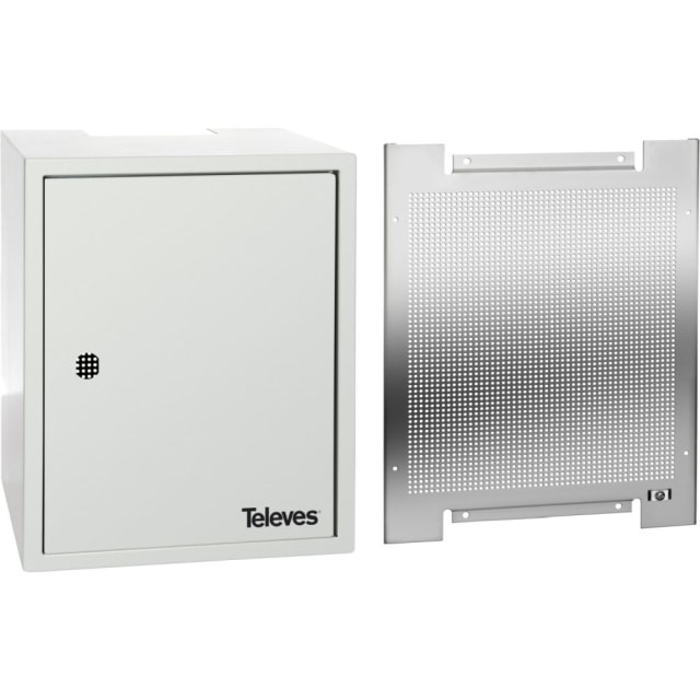 TELEVES - Boîtier en métal avec plaque de montage et clé LxHxP : 300x400x200 mm - MPTGH34 TELEVES - Boîtier en métal avec plaque de montage et clé LxHxP : 300x400x200 mm - MPTGH34