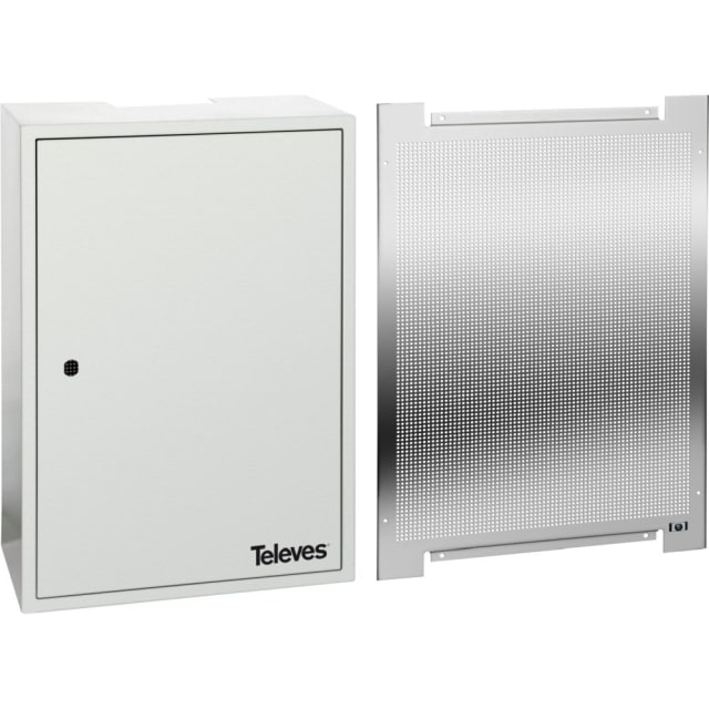 TELEVES - Boîtier en métal avec plaque de montage et clé LxHxP : 400x600x200 mm - MPTGH46 TELEVES - Boîtier en métal avec plaque de montage et clé LxHxP : 400x600x200 mm - MPTGH46