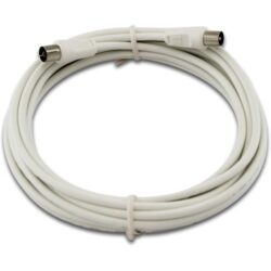 TELEVES - Câble de connexion CATV 5m avec connecteurs IEC blanc - TAK9050G