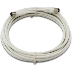 TELEVES - Câble de connexion CATV 5m avec connecteurs IEC blanc - TAK9050G