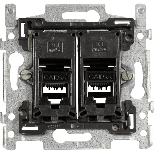 TELEVES - Prise murale data CAT6A (compatible Niko & Cat6/5e/5) 2xRJ45 PoE++ - TDOB-RJ45-2 TELEVES - Prise murale data CAT6A (compatible Niko & Cat6/5e/5) 2xRJ45 PoE++ - TDOB-RJ45-2
