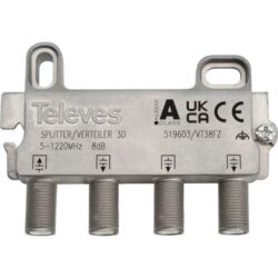 TELEVES - Répartiteur CATV 3 voies 8db - VT38FZ