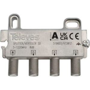 TELEVES - Répartiteur CATV 3 voies 8db - VT38FZ