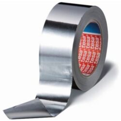 Ruban adhésif aluminium argent 50 mm x 50 m en rouleau avec face métallisée