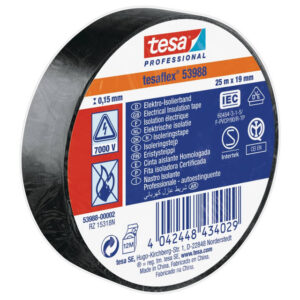 TESA - Ruban d'isolation PVC TESAFLEX 53988 - noir 25m x 19mm - 53988-00002-00