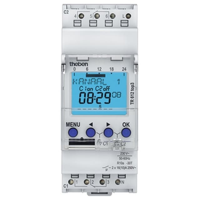 THEBEN - Horloge digitale 24H/7J 230V 45-60HZ 2CO 16A - TR612 TOP3 THEBEN - Horloge digitale 24H/7J 230V 45-60HZ 2CO 16A - TR612 TOP3