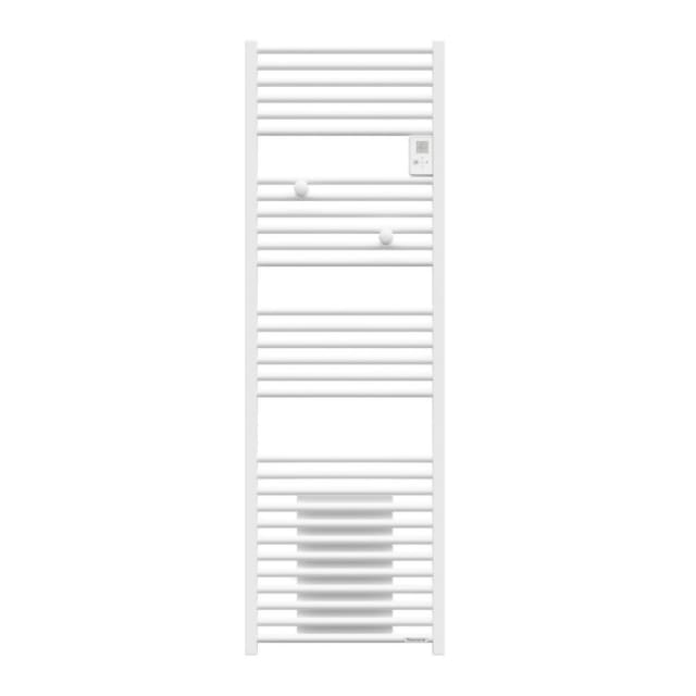 THERMOR Riva 4 ES Sèche-serviettes électrique Sèche-serviettes blanc à barreaux horizontaux avec commandes latérales et soufflerie basse