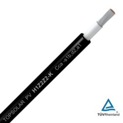 TOPCABLE - Câble solar H1Z2Z2-K TUV souple 1kV Cca s1d2a1 noir 10mm² AD8 - 5601010.NR500