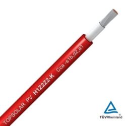 TOPCABLE - Câble solar H1Z2Z2-K TUV souple 1kV Cca s1d2a1 rouge 10mm² AD8 - 5601010.RR500