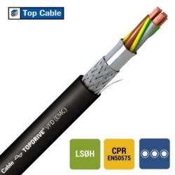 Câble blindé souple LS0H 1kV noir 4G25, configuration visible