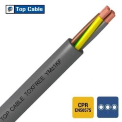 TOPCABLE - POWERFLEX+ YMvKf câble d'alimentation souple PVC 1kV Cca s2d2a3 gris 4G10mm² - P0WERFLEX+4G10-CCA B 1000