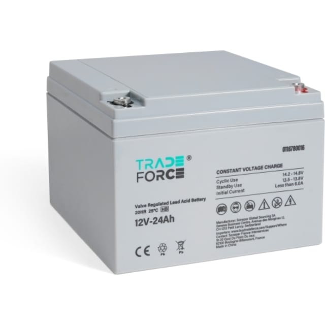 TRADEFORCE - 12V 24Ah 20HR batterie au plomb-acide TRADEFORCE - 12V 24Ah 20HR batterie au plomb-acide