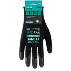 Gants de travail nylon enduit PU noir taille M avec paume et doigts enduits