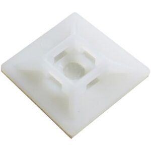 Embase adhésive carrée blanche 28x28 mm pour collier de serrage
