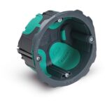Boîte d encastrement cloison creuse 1 poste 40 mm IP40 en plastique noir et vert avec vis de fixation