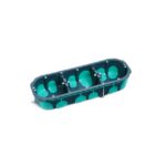 Boîte d encastrement pour cloison creuse 3 modules 40 mm avec entrées prédécoupées