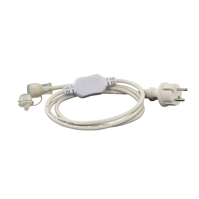 Câble d'alimentation TRADEFORCE Câble d’alimentation blanc pour ruban LED avec connecteur secteur et fiche 2 broches