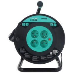 Enrouleur électrique 25 m 4 prises IP20, finition multicolore