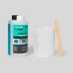 Flacon de gel isolant bi composant avec gobelet doseur et bâtonnet de mélange
