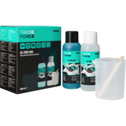 Kit gel isolant bicomposant avec flacons et gobelet doseur pour boîte de jonction