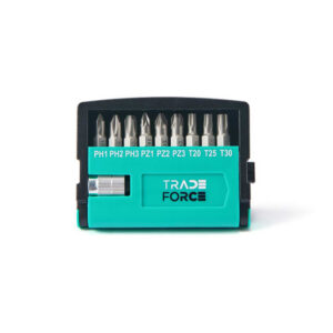 TRADEFORCE - Jeu d'embouts 1/4'' avec porte-embout - 10 pièces - 0021200019