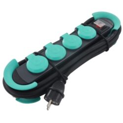 Multiprise 4 prises avec interrupteur câble 5 m, configuration visible