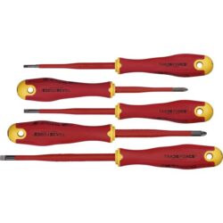 TRADEFORCE - Set de 5 tournevis isolés 1000V PZ & plat - 0118150009
