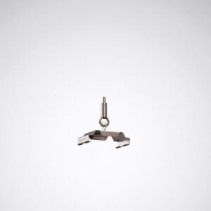 Crampon de suspension pour câble acier avec étrier métallique et point d’attache central