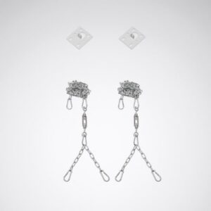 Kit de suspension à chaîne avec deux fixations et anneaux métalliques pour luminaire