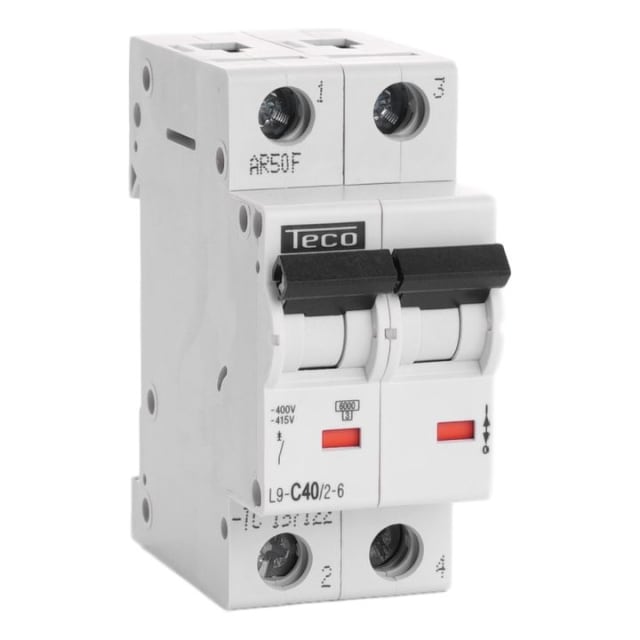 Teco - Disjoncteur Teco 2P 40A 6kA Courbe C - L9C4026 Teco - Disjoncteur Teco 2P 40A 6kA Courbe C - L9C4026