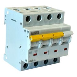Disjoncteur 3P+N 25A 4,5kA courbe C, configuration visible
