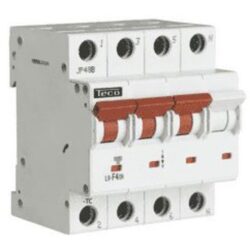 Disjoncteur 3P+N 50A 6kA courbe C, configuration visible