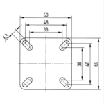 Roue pivotante à platine diamètre 50 mm charge 50 kg – Image 3