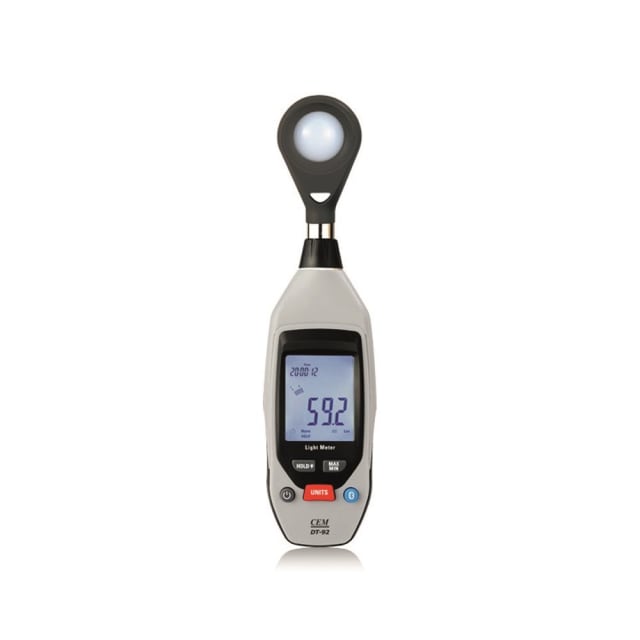 Turbotech Mini luxmètre connecté numérique A91030334 Luxmètre numérique portable avec capteur rond en tête et écran LCD affichant 552