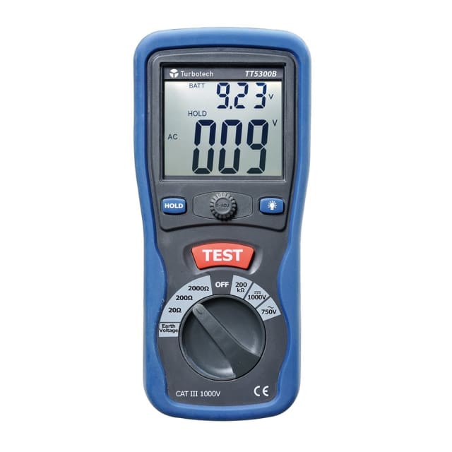 Turbotech Testeur de terre compact A91030041 Testeur de terre numérique compact avec écran LCD et molette de sélection