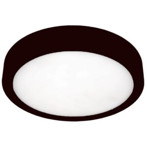 Plafonnier LED rond noir IP54 42W 500 mm diffuseur blanc
