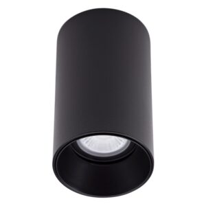 Plafonnier en saillie noir cylindrique pour ampoule GU10 5W 460 lm