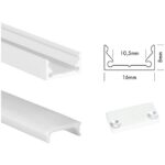 UNI-BRIGHT - S-line low profiel blanc + cover opaque 300cm + embouts - SLL3MW