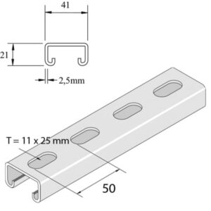 Unistrut - Rail de montage - P3300T10