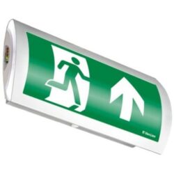 Applique de secours LED saillie autotest 2x1W 1h IP40, pictogramme issue de secours, format rectangulaire blanc